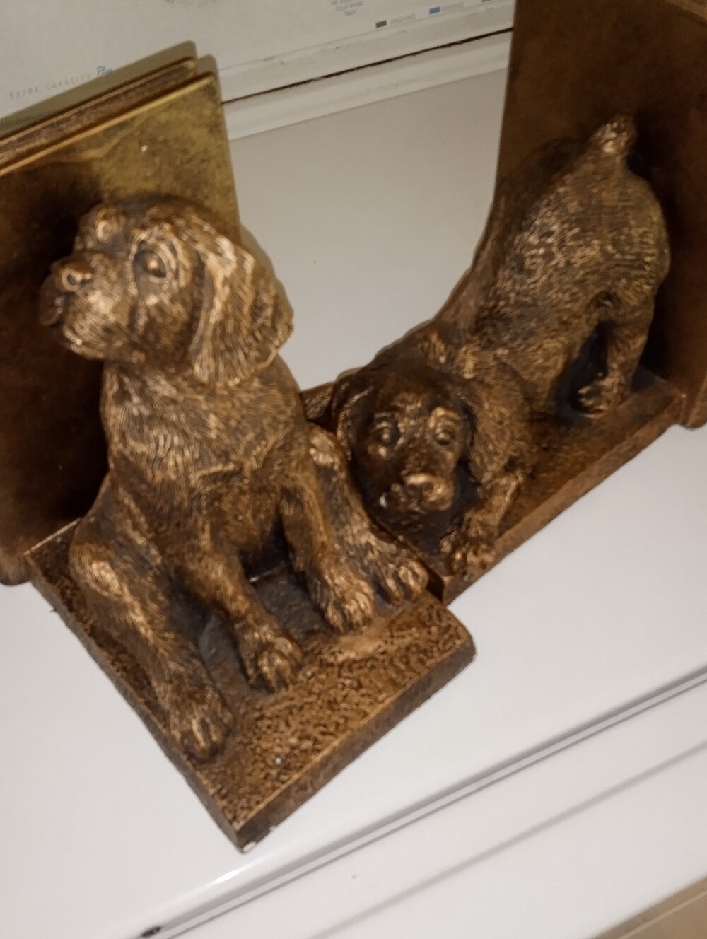 EUC Adoreable Black And Bronze Color Dog Bookends - Pair. - Picture 7 of 9